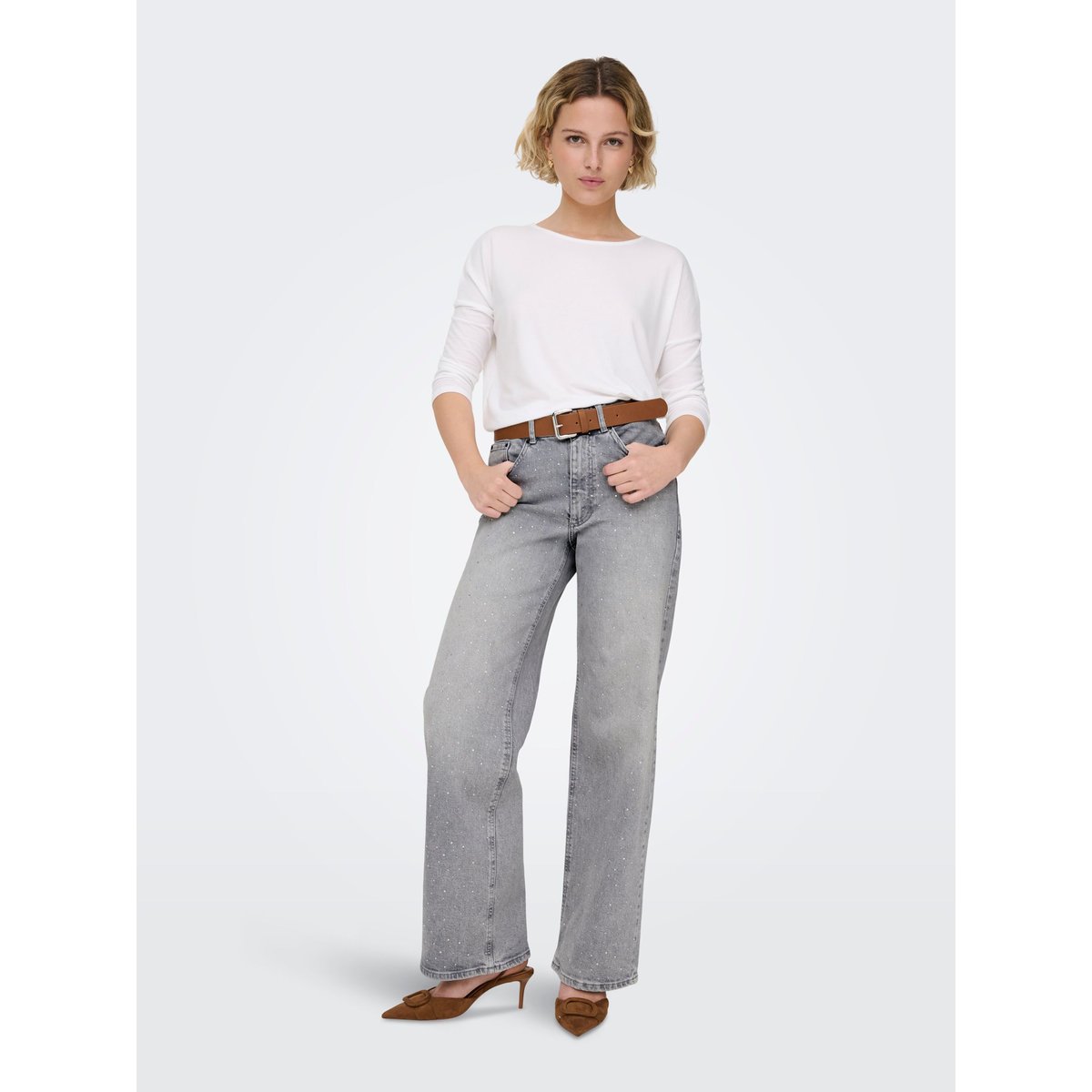 Jean À Jambe Large medium grey denim, ONLY