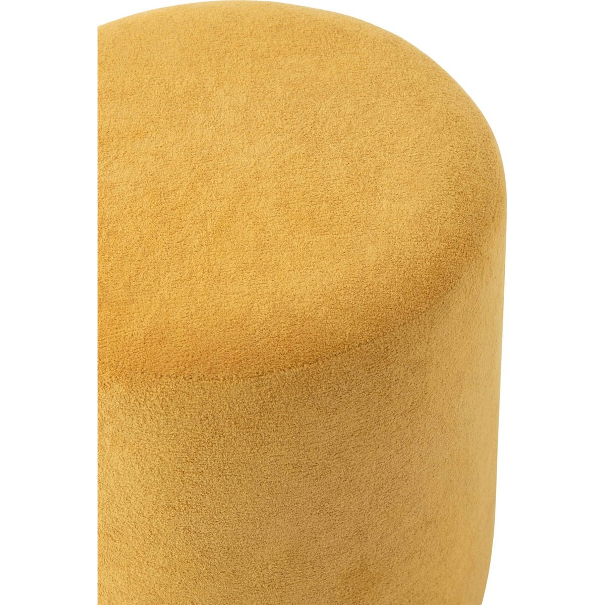 Pouf rond en tissu doux jaune chaud, RECOLLECTION