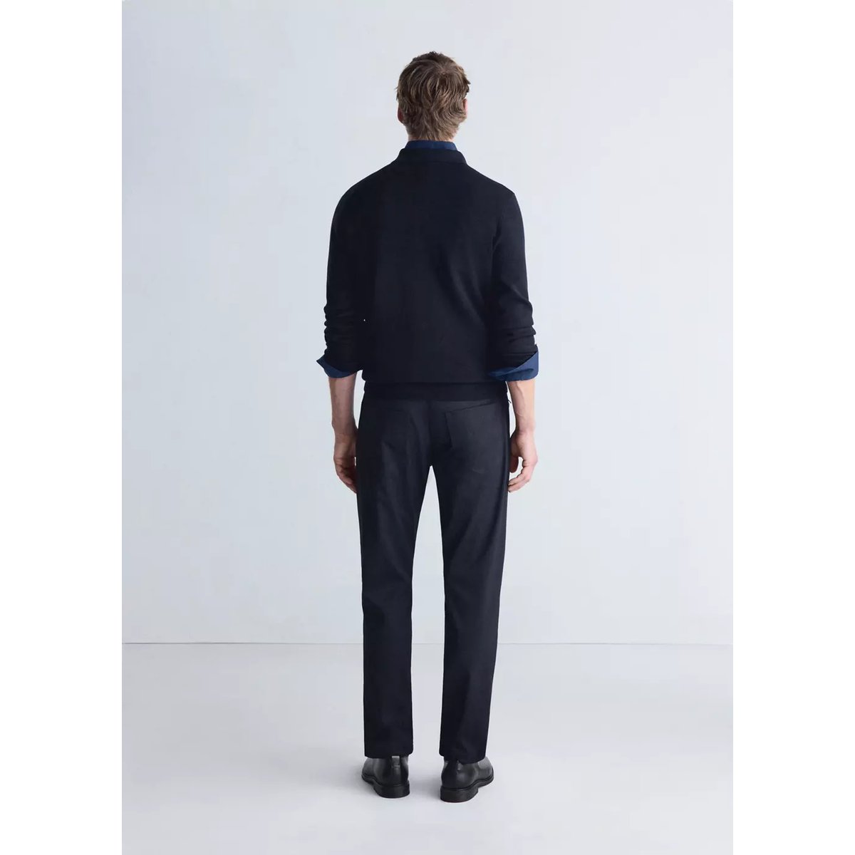 Polo en jersey de maille fine bleu marine, MANGO MAN