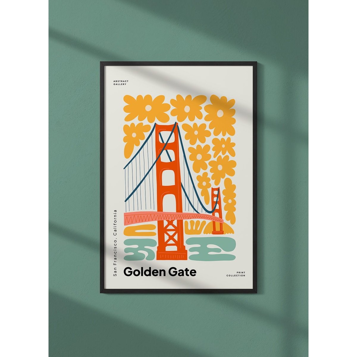 Affiche San Francisco 4 Golden Gate blanc, L'AFFICHERIE