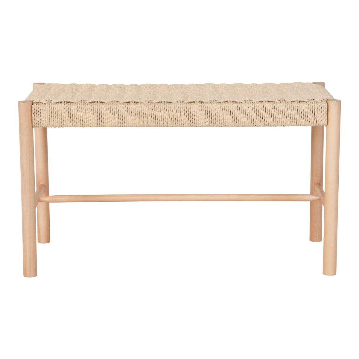 Banc en bois blond et corde tressée BRUGES bois naturel, PIER IMPORT
