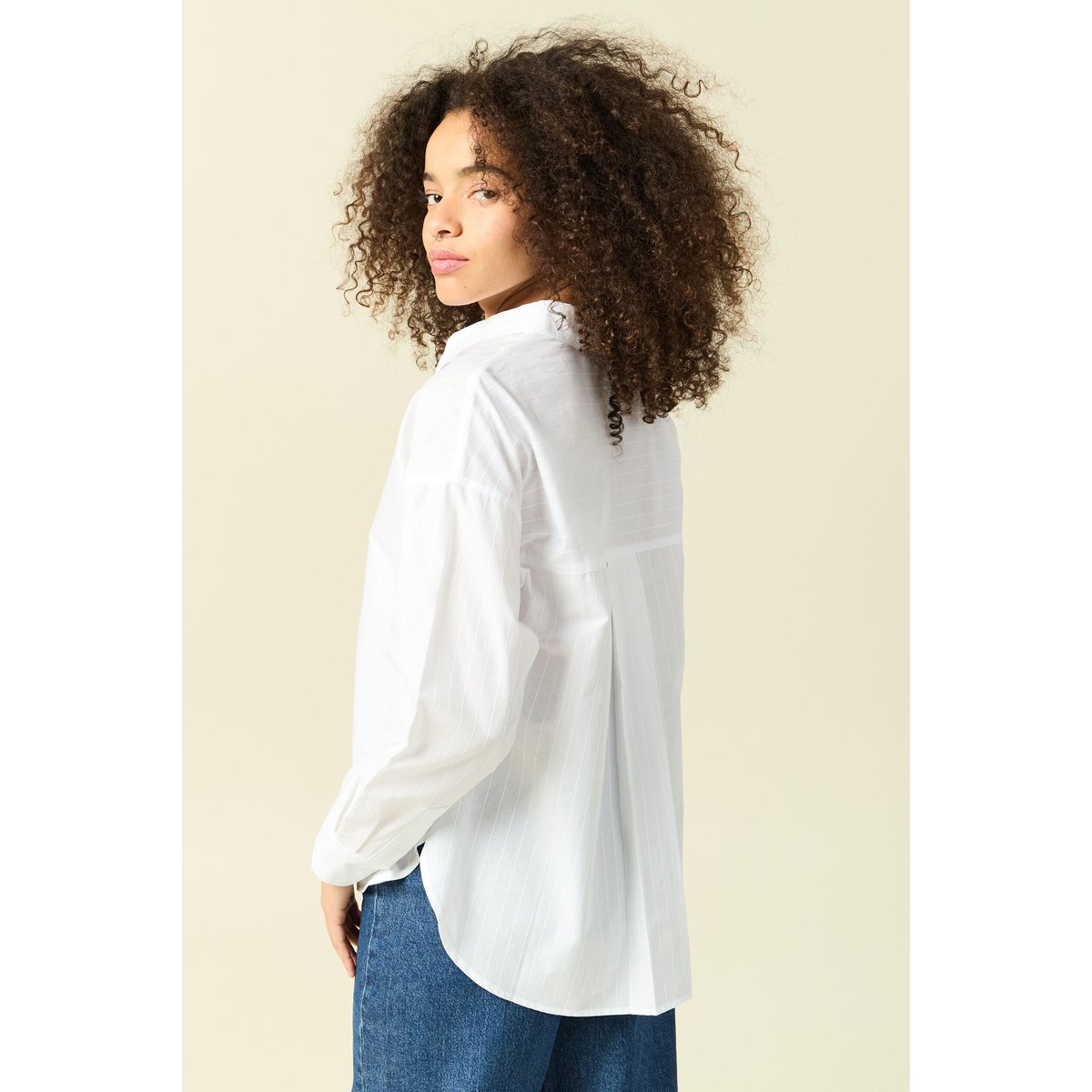 Chemise oversize en coton ecru, BONOBO