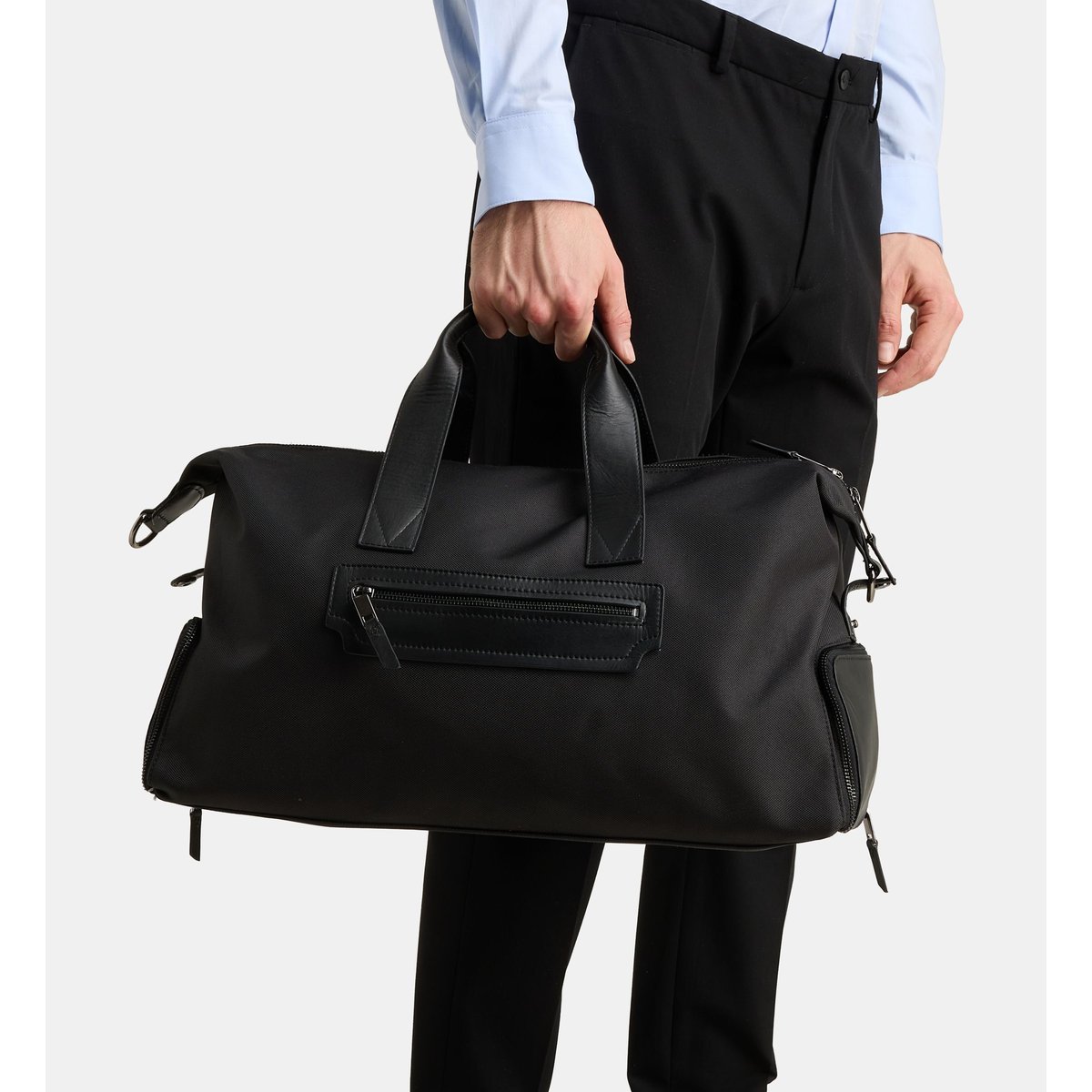 Sac de voyage eliot nylon et cuir noir, GALERIES LAFAYETTE