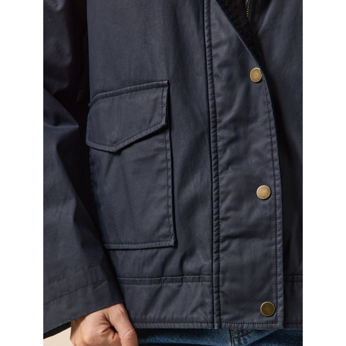 Veste coton enduit marine, CYRILLUS
