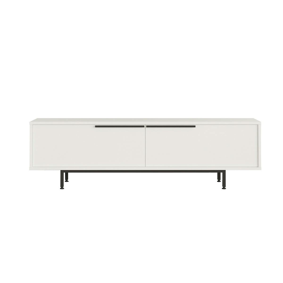 Meuble TV 2 portes battantes JENA blanc, PIER IMPORT
