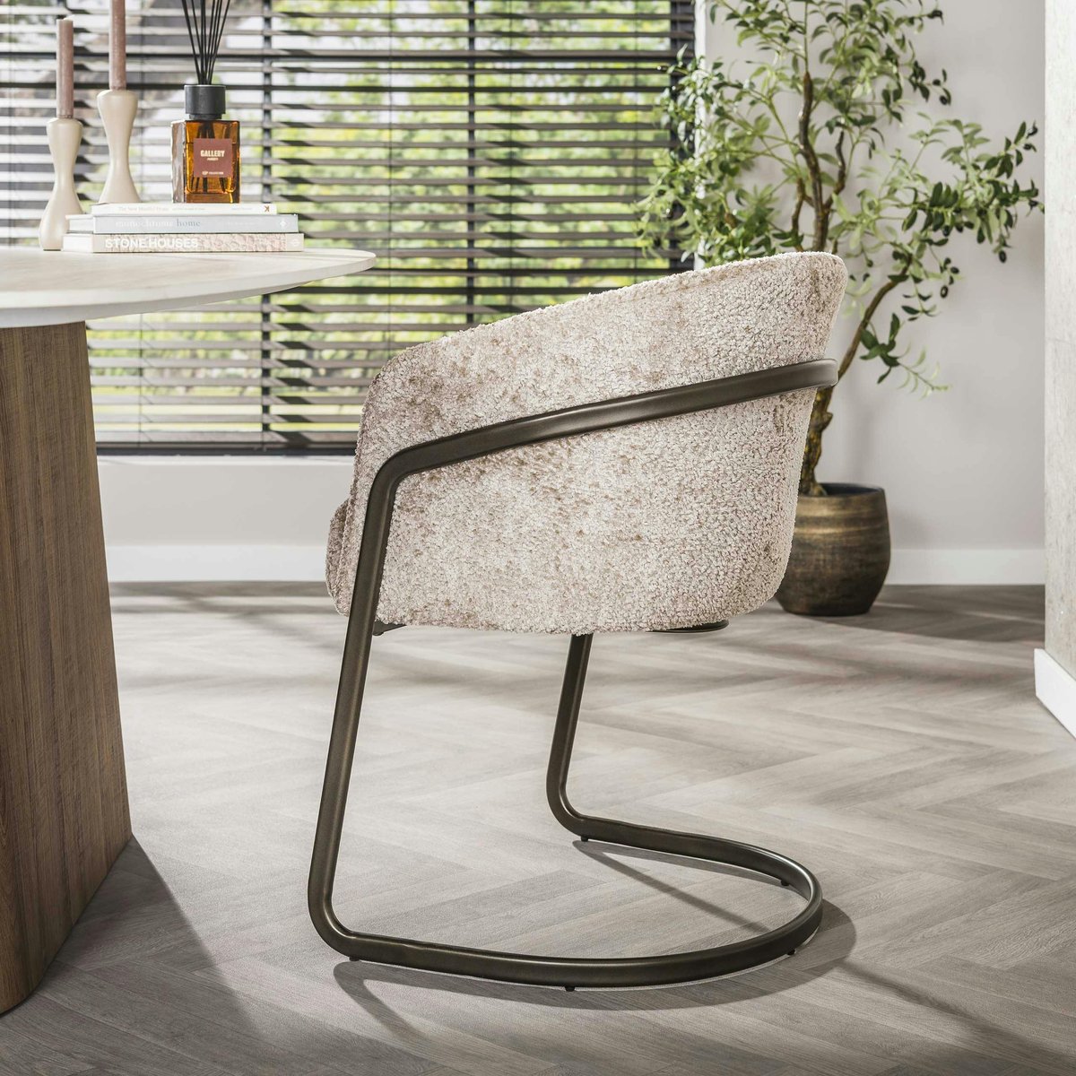 Fauteuil de table pied luge (lot de 2) ASCOLI beige, PIER IMPORT