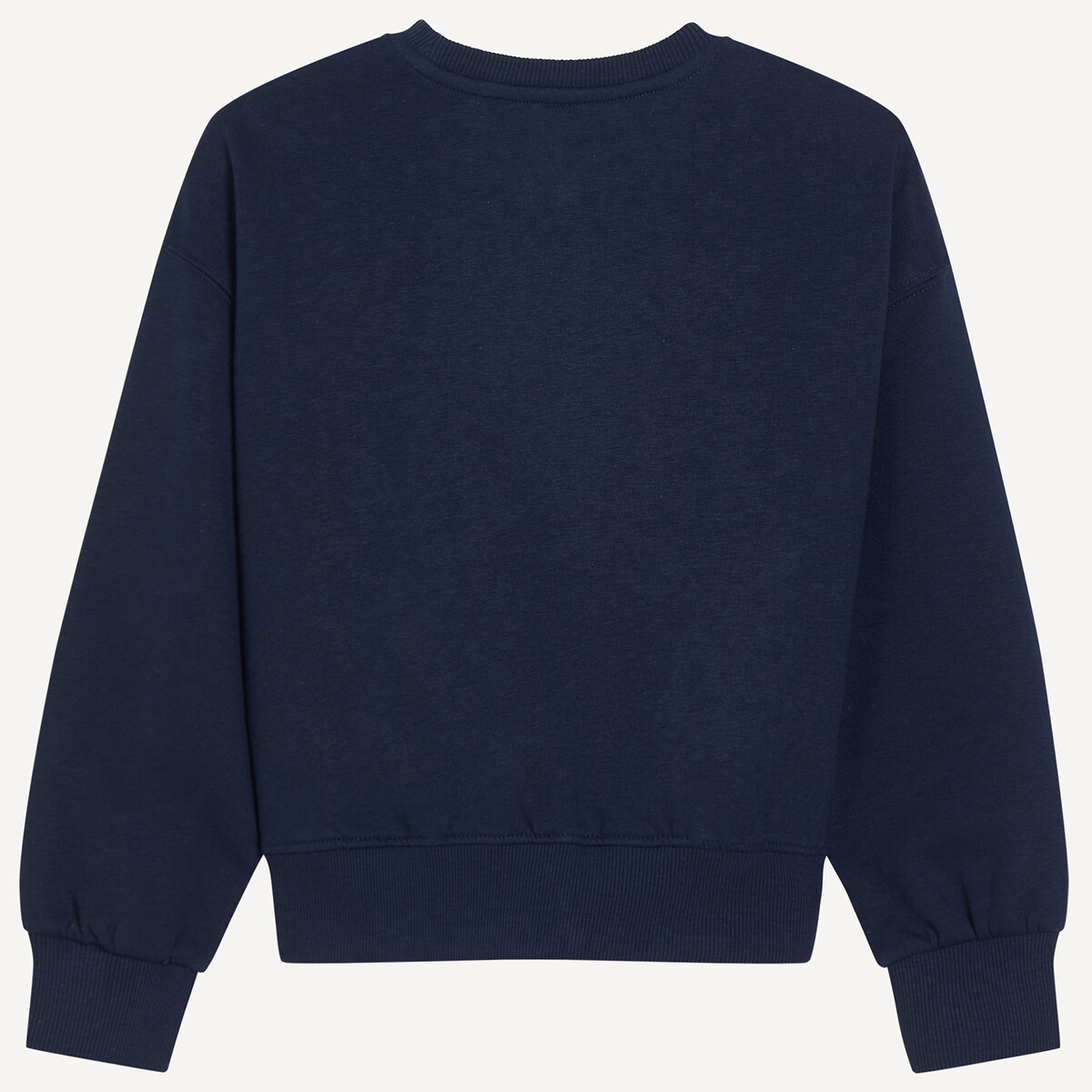 Fleece New York slogan print crew neck sweatshirt navy blue, LA REDOUTE COLLECTIONS