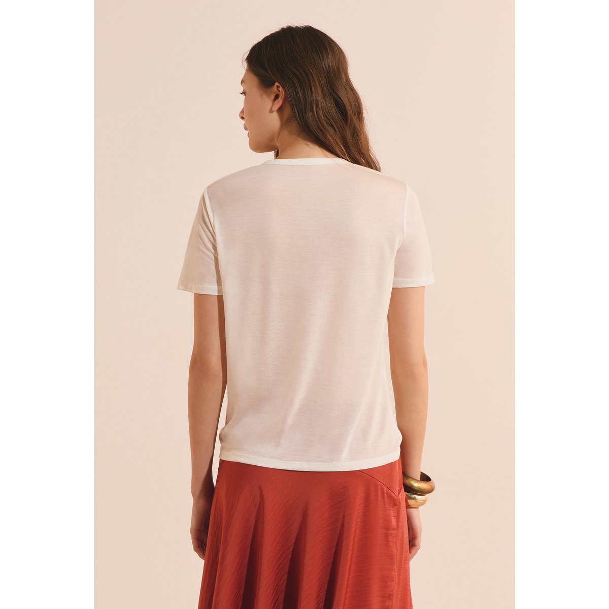 T-shirt col rond manches courtes ALEXIS TS R blanc, ETAM