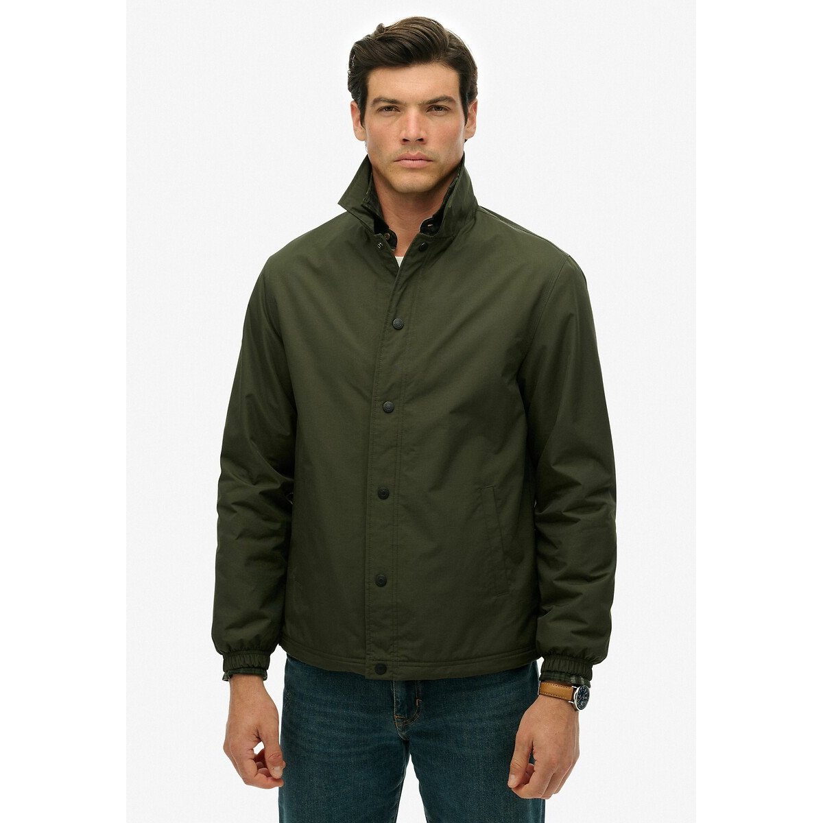 Short Jacket with Zip-Up Fastening olive green, SUPERDRY