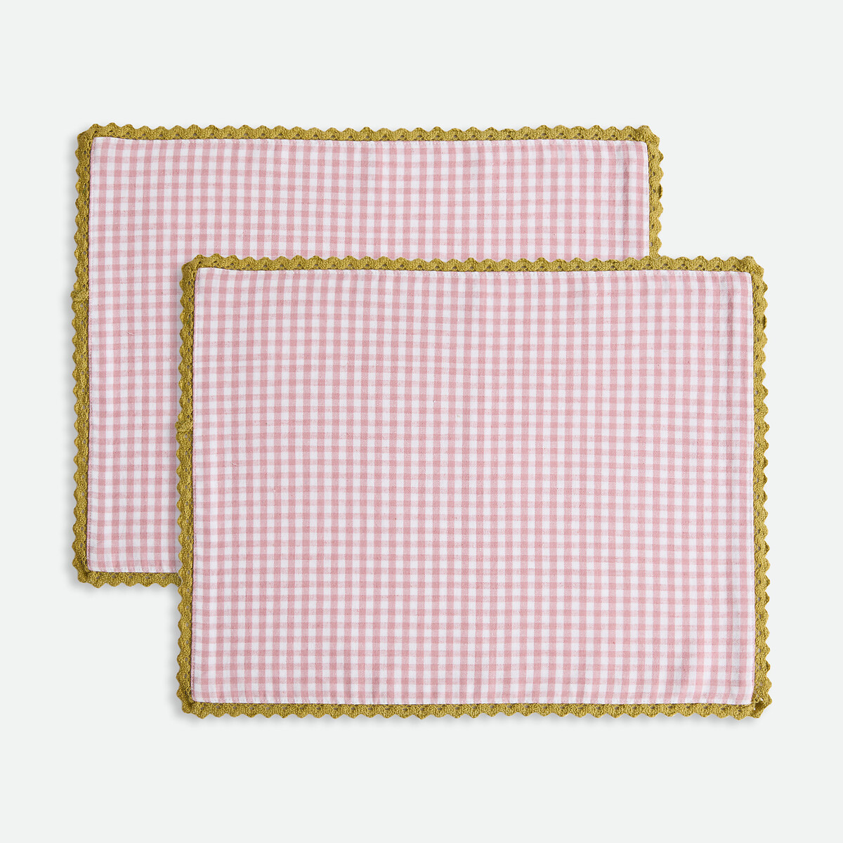 Lot de 2 sets de table coton/lin Trattoria blanc/rose, LA REDOUTE INTERIEURS