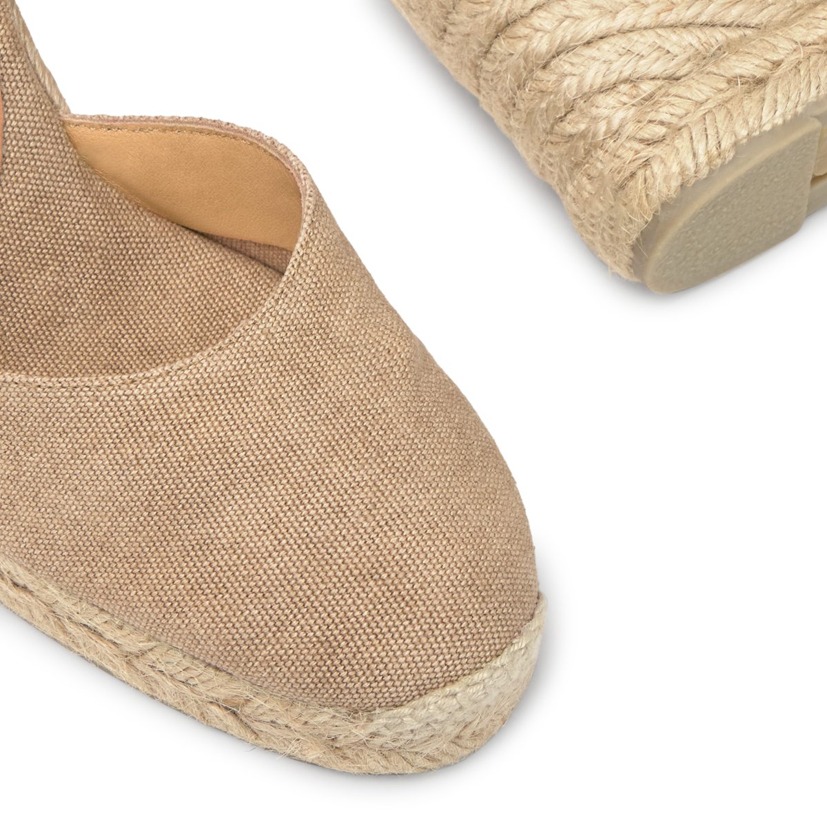 Espadrilles compensées à lacets avec plateforme tressée CARINA PLATFORM sable, CASTANER