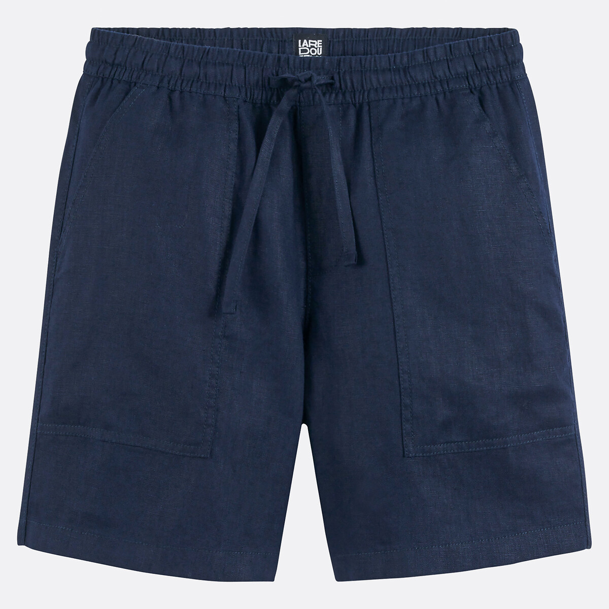 Linen Bermuda Shorts navy blue, LA REDOUTE COLLECTIONS