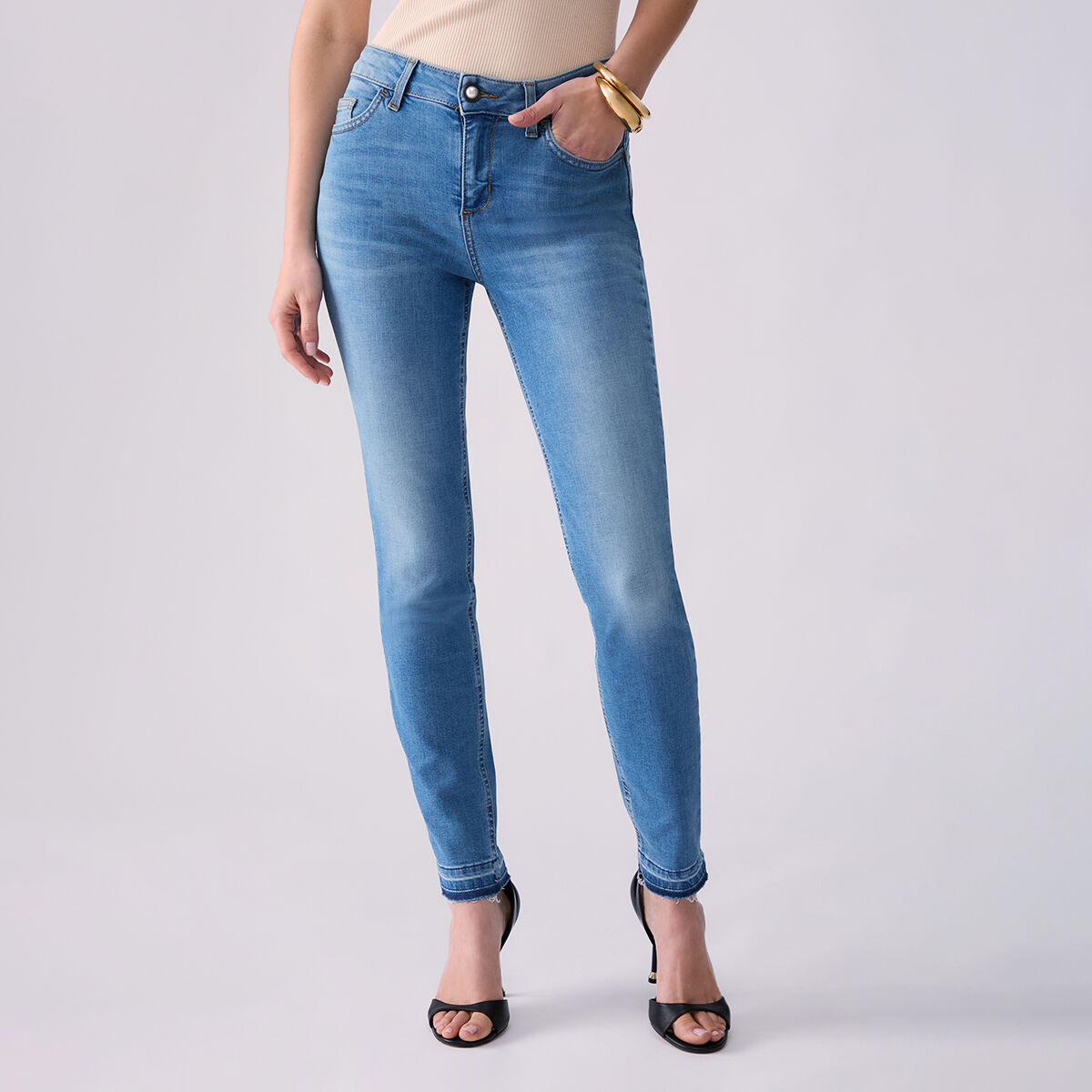 Jean skinny délavé denim bleu, LIU JO
