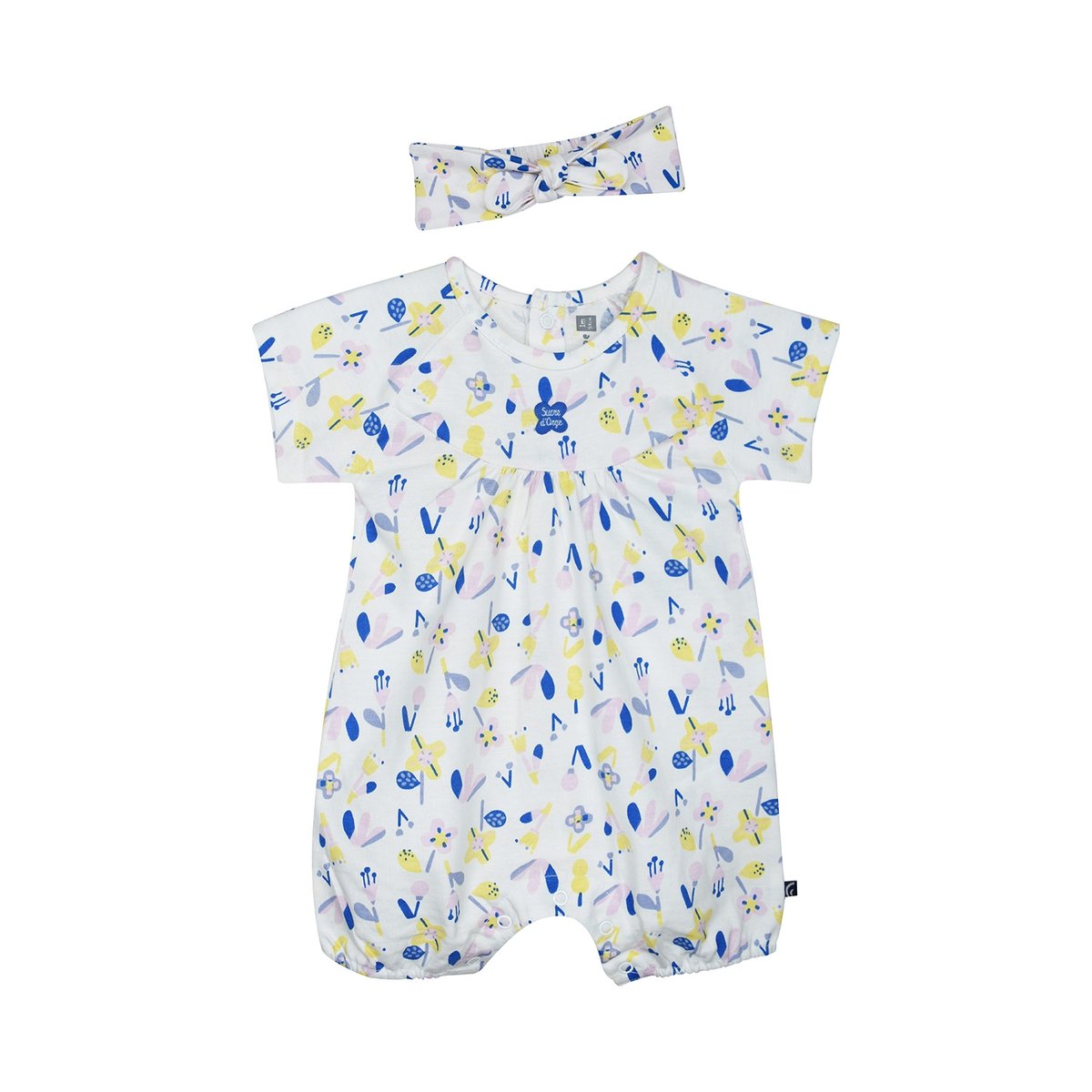 Combicourt bandeau golden manches courtes naissance blanc, SUCRE D'ORGE