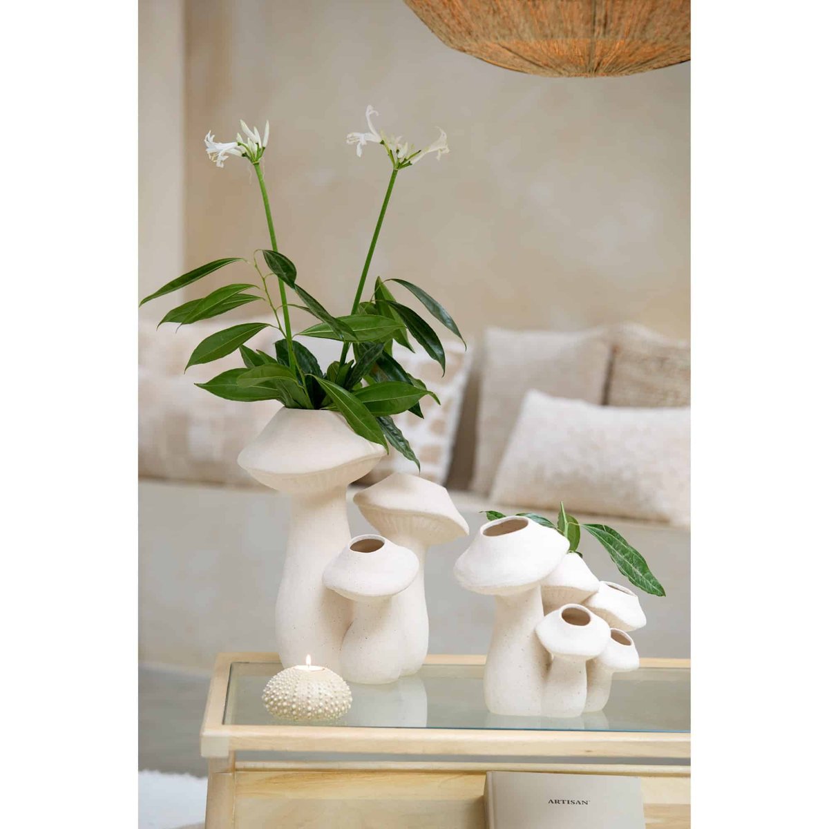 Vase Céramique MUSHROOM blanc, LIGHT & LIVING