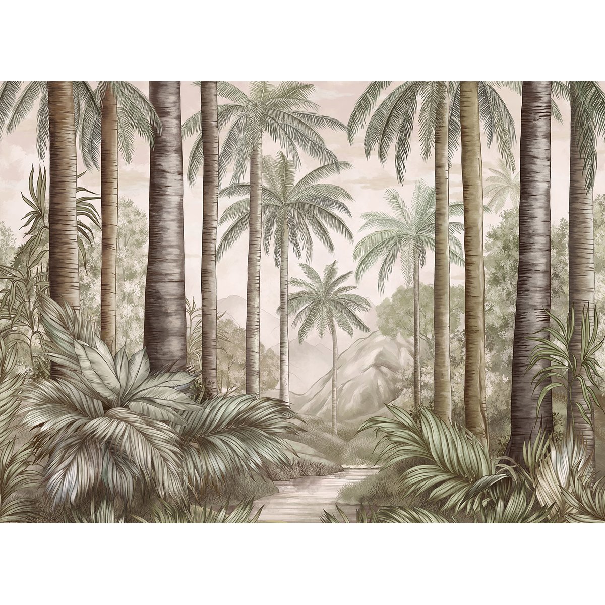 Papier peint tropical intissé, HEXOA