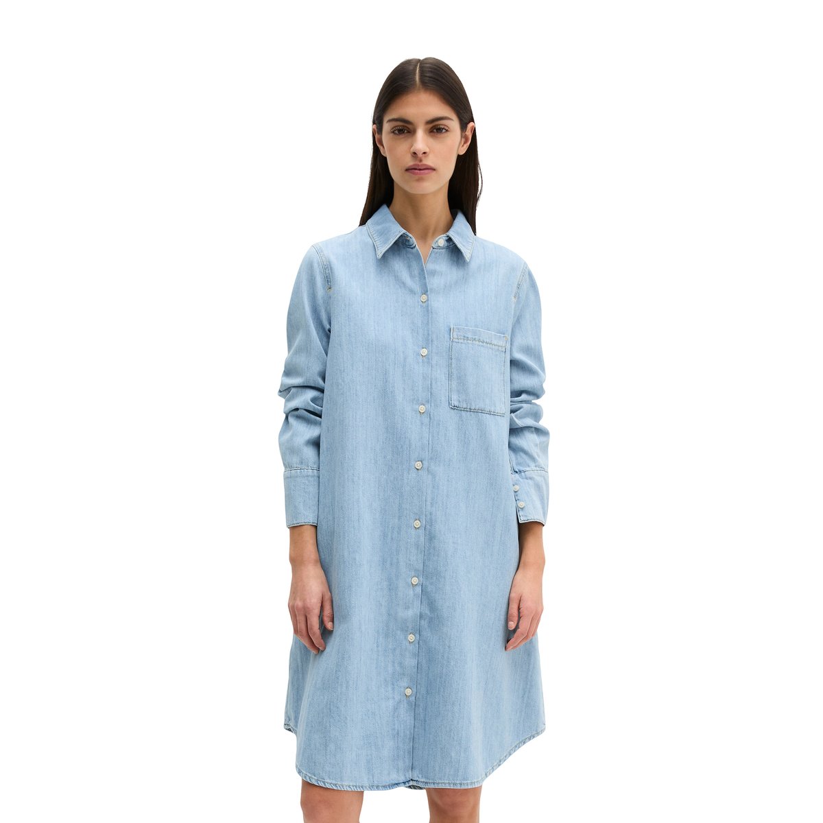 Robe en jean A-Shape en coton organique fluide bleu clair, MARC O'POLO