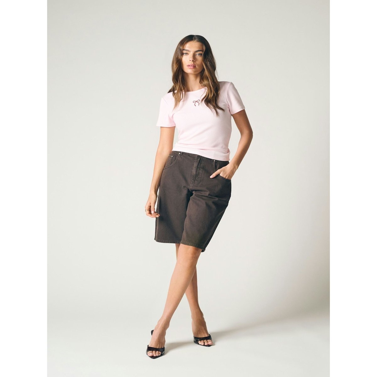 Short En Denim marron - coffee bean 1, ONLY