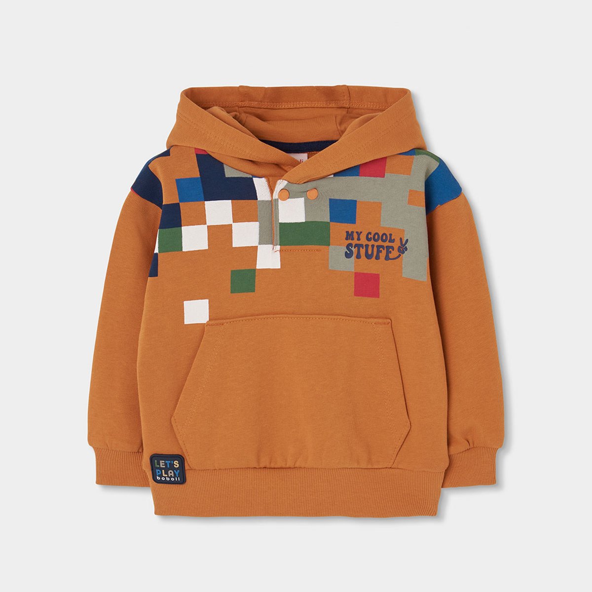 Ensemble molleton garçon imprimé pixels marron, BOBOLI