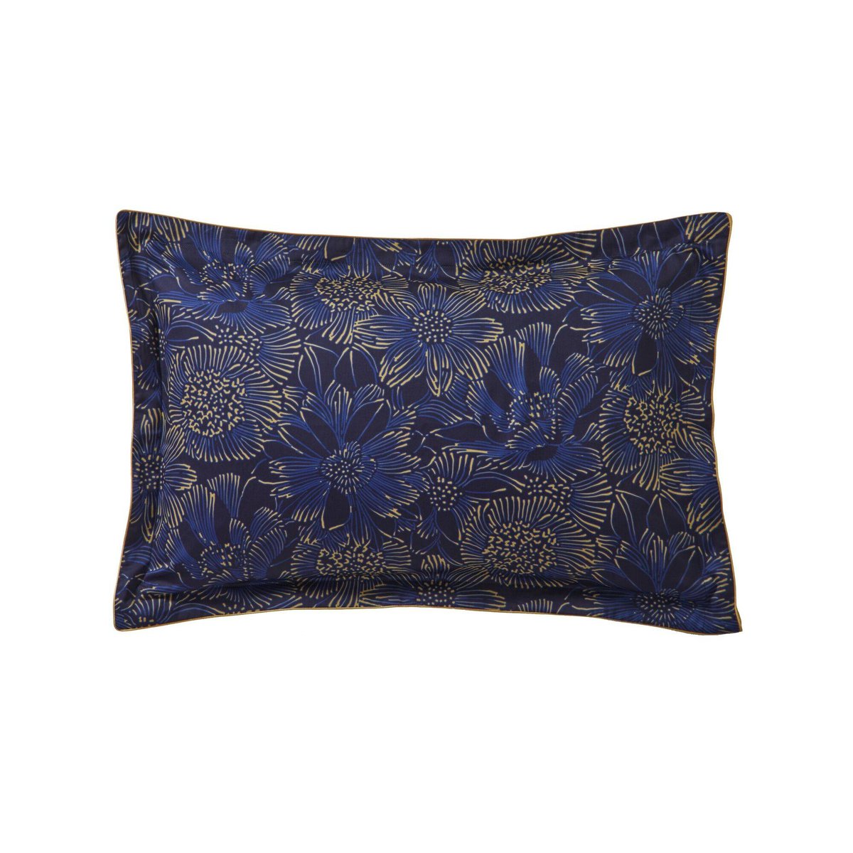 Taie d'oreiller satin - ELIXIR indigo, BLANC DES VOSGES