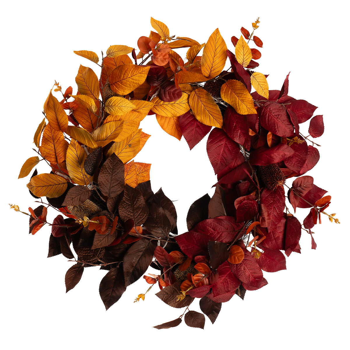 50cm Autumnal Wreath with Lights multi-coloured, SO'HOME