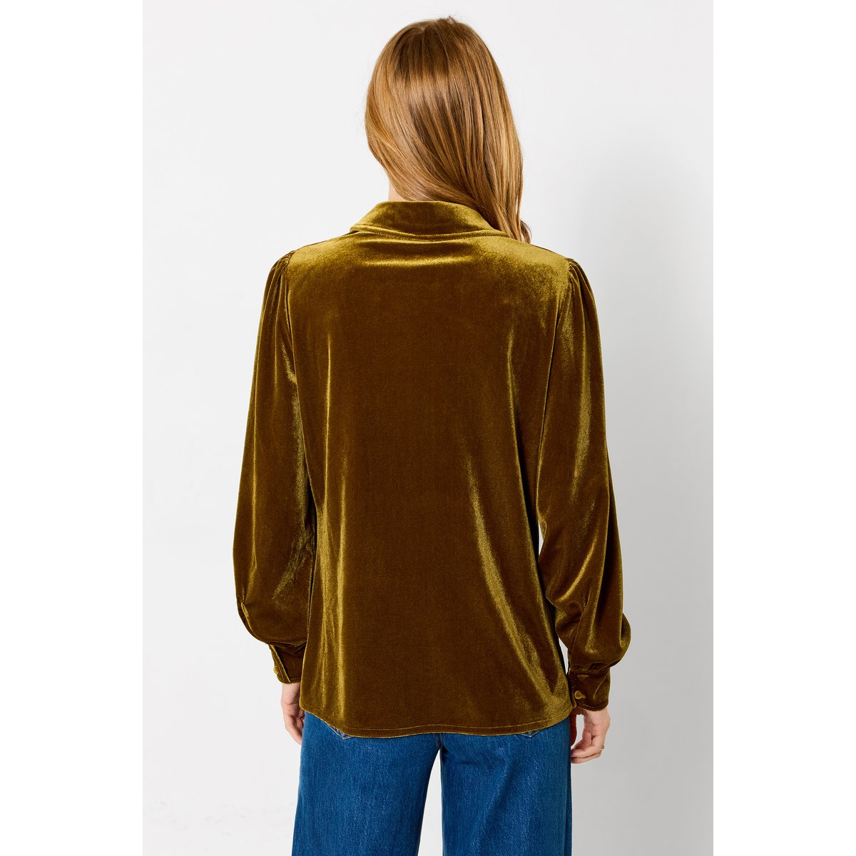 Blouse à Col en Velours Iris or, JOE BROWNS
