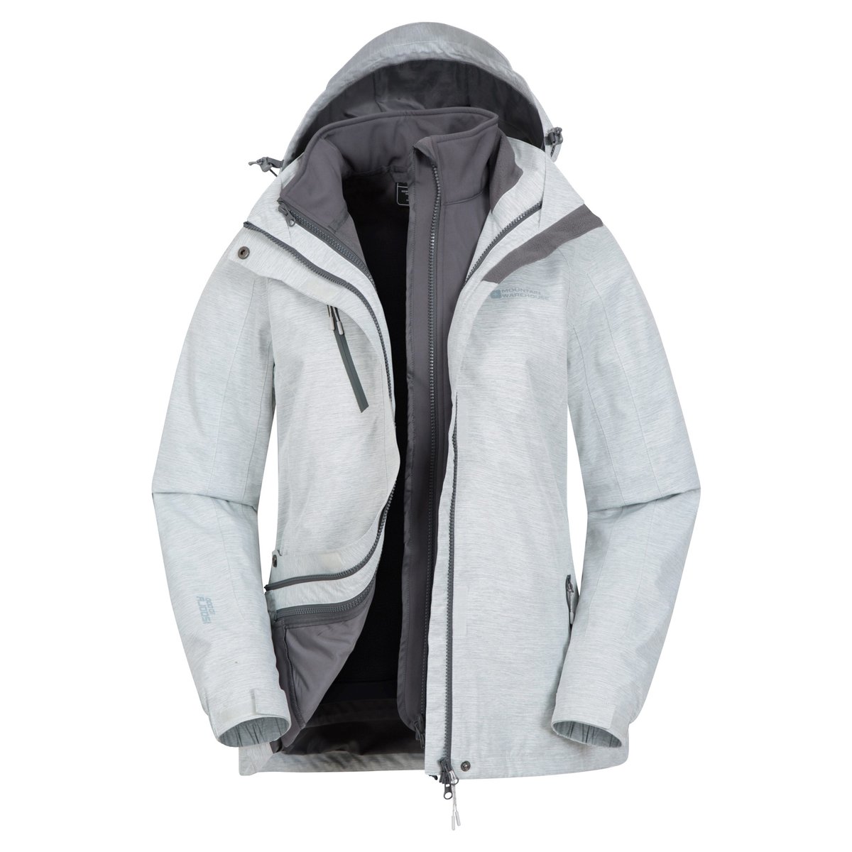 Veste BRACKEN MELANGE blanc, MOUNTAIN WAREHOUSE