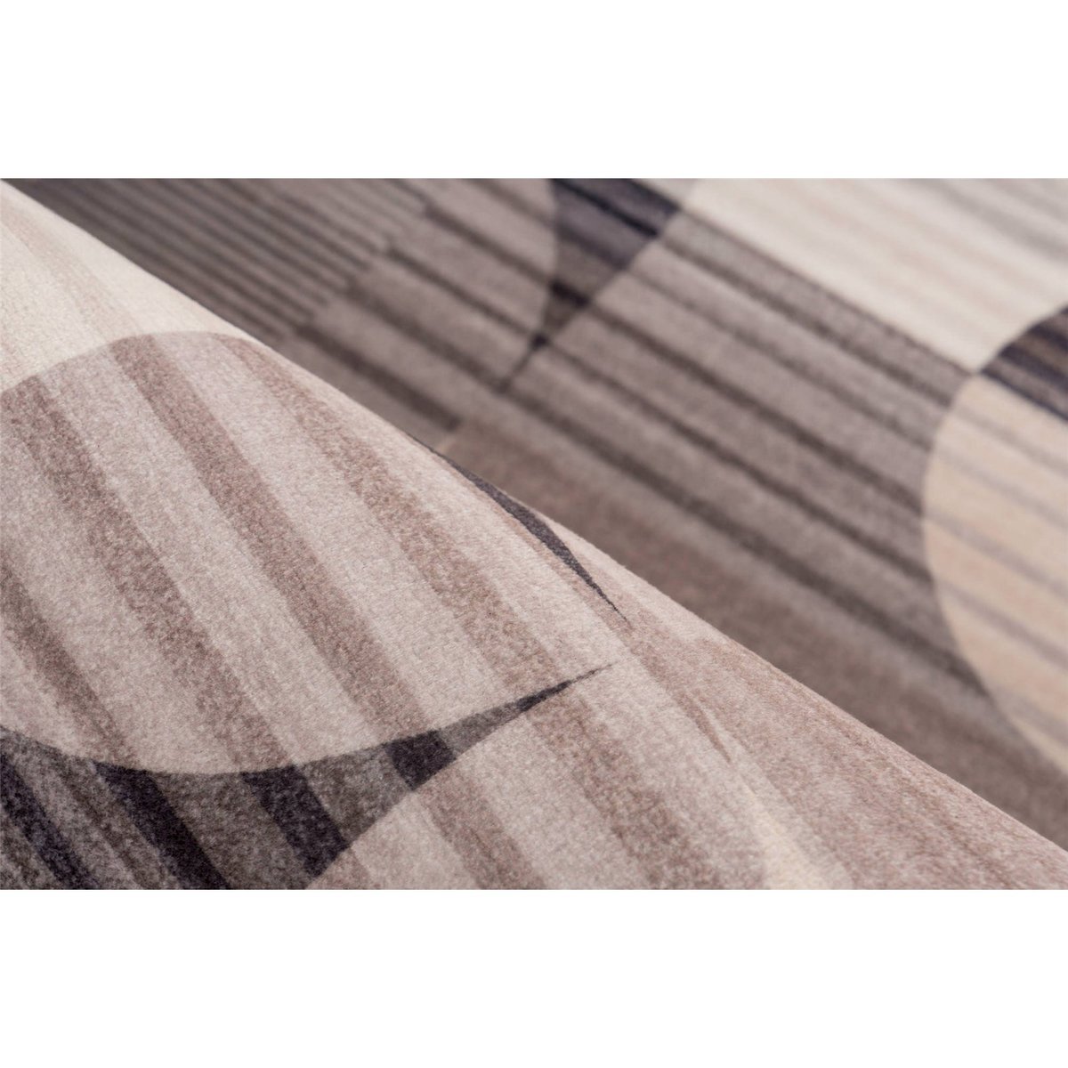 Tapis rectangulaire motif géométrique taupe gris chaud et beige clair, ARTE ESPINA