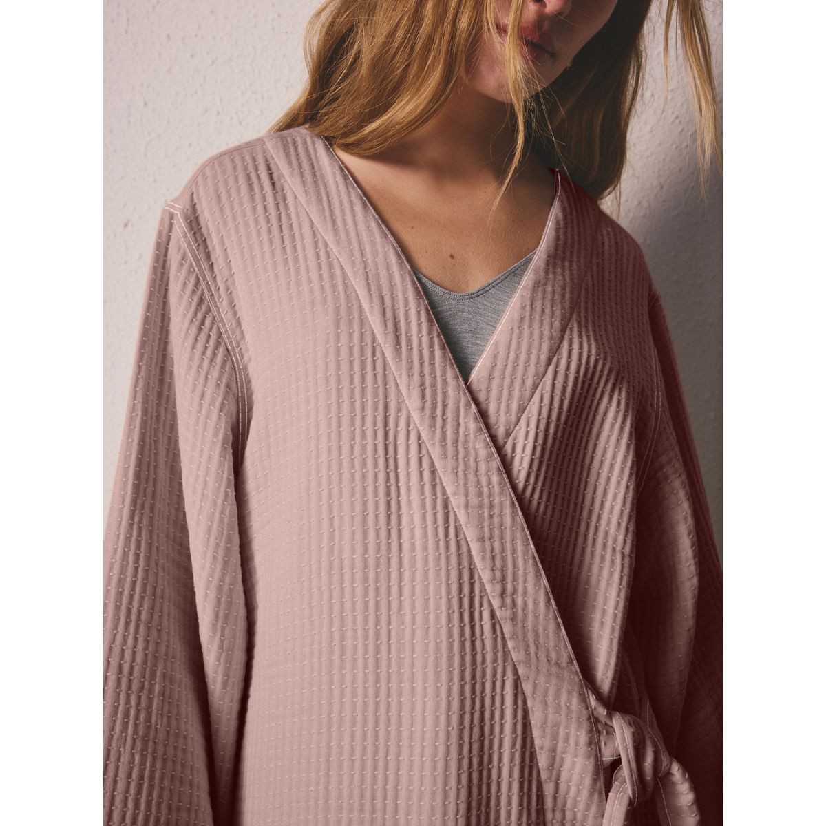 Robe de chambre léger en maille gaufrée avec liens rose mauve, NEXT