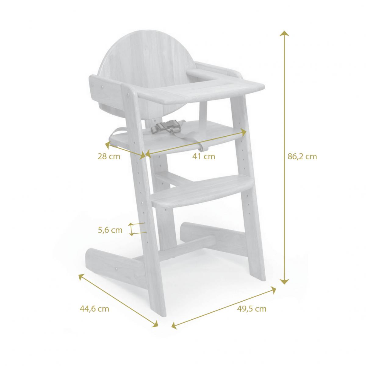 Chaise haute FILOU UP noir, GEUTHER