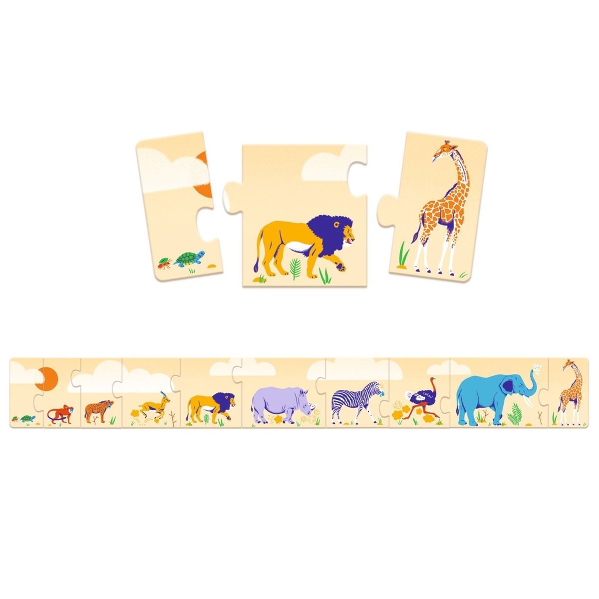 Puzzle frise Petits et grands multicolore, DJECO