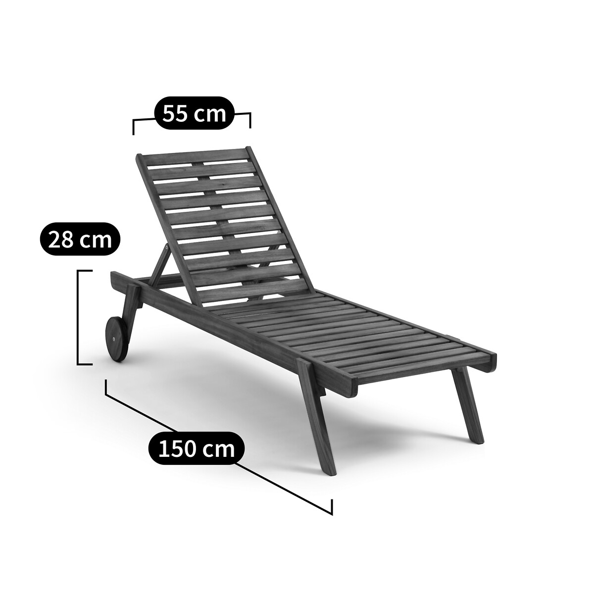 Bain de soleil enfant en acacia, Aksel acacia, LA REDOUTE INTERIEURS