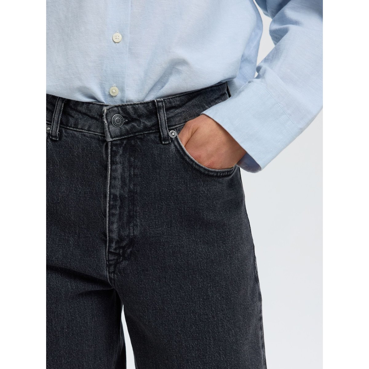 Jeans Barrel medium grey denim, SELECTED