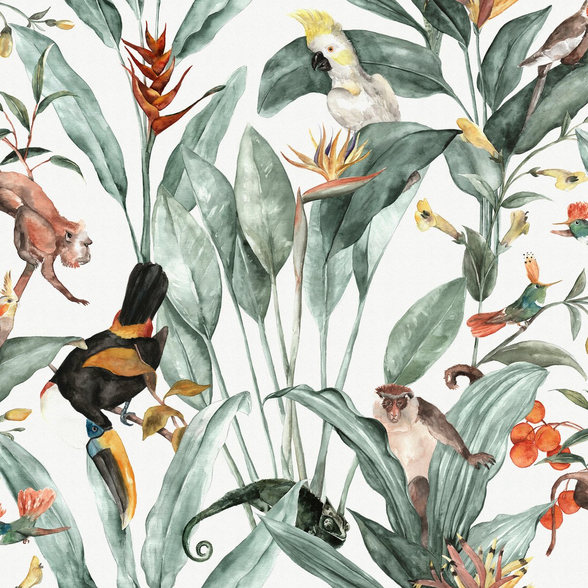 Papier peint île tropicale multicolore, SUPERFRESCO EASY