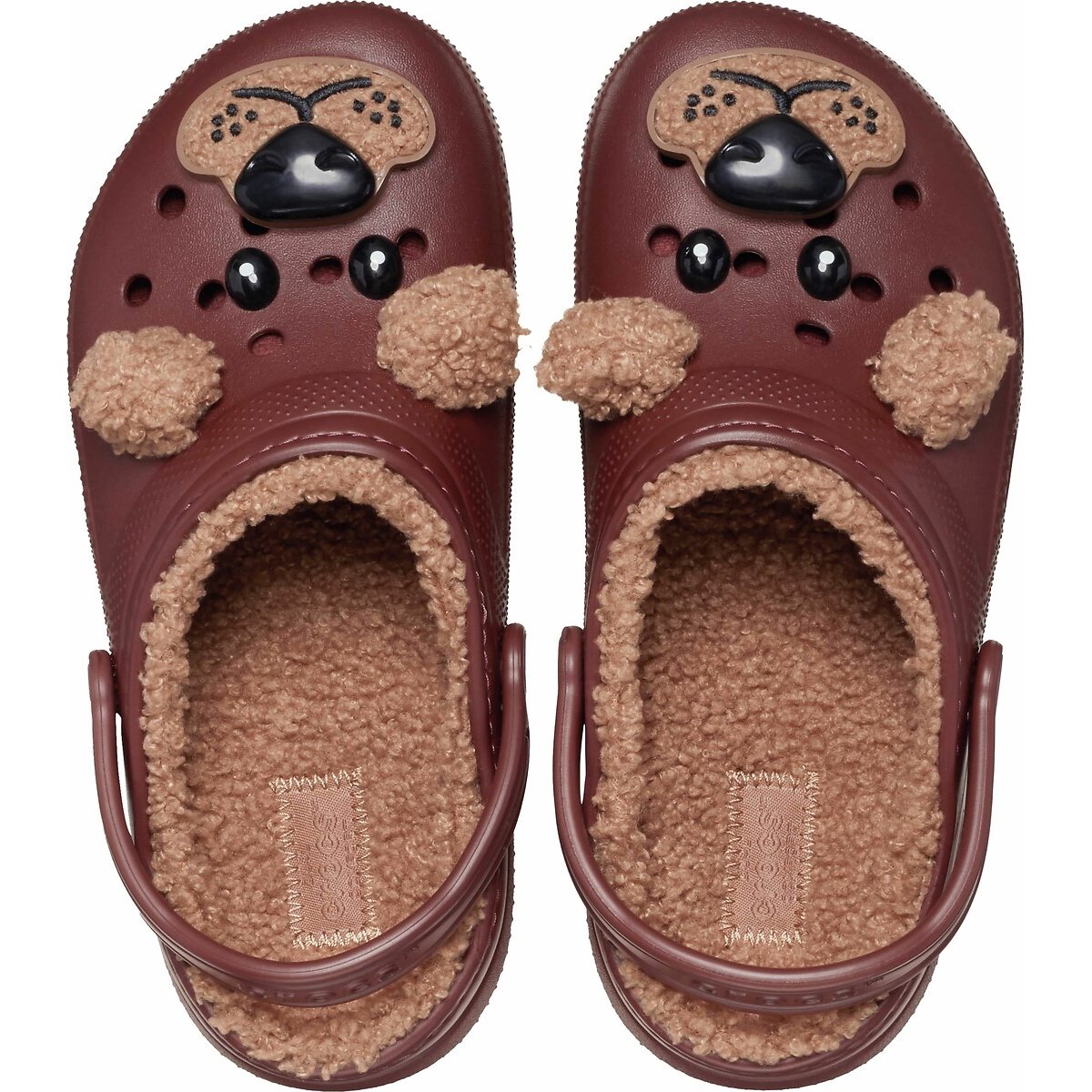 Kids' IAM Brownbear Clogs with Faux Fur Lining brown, CROCS