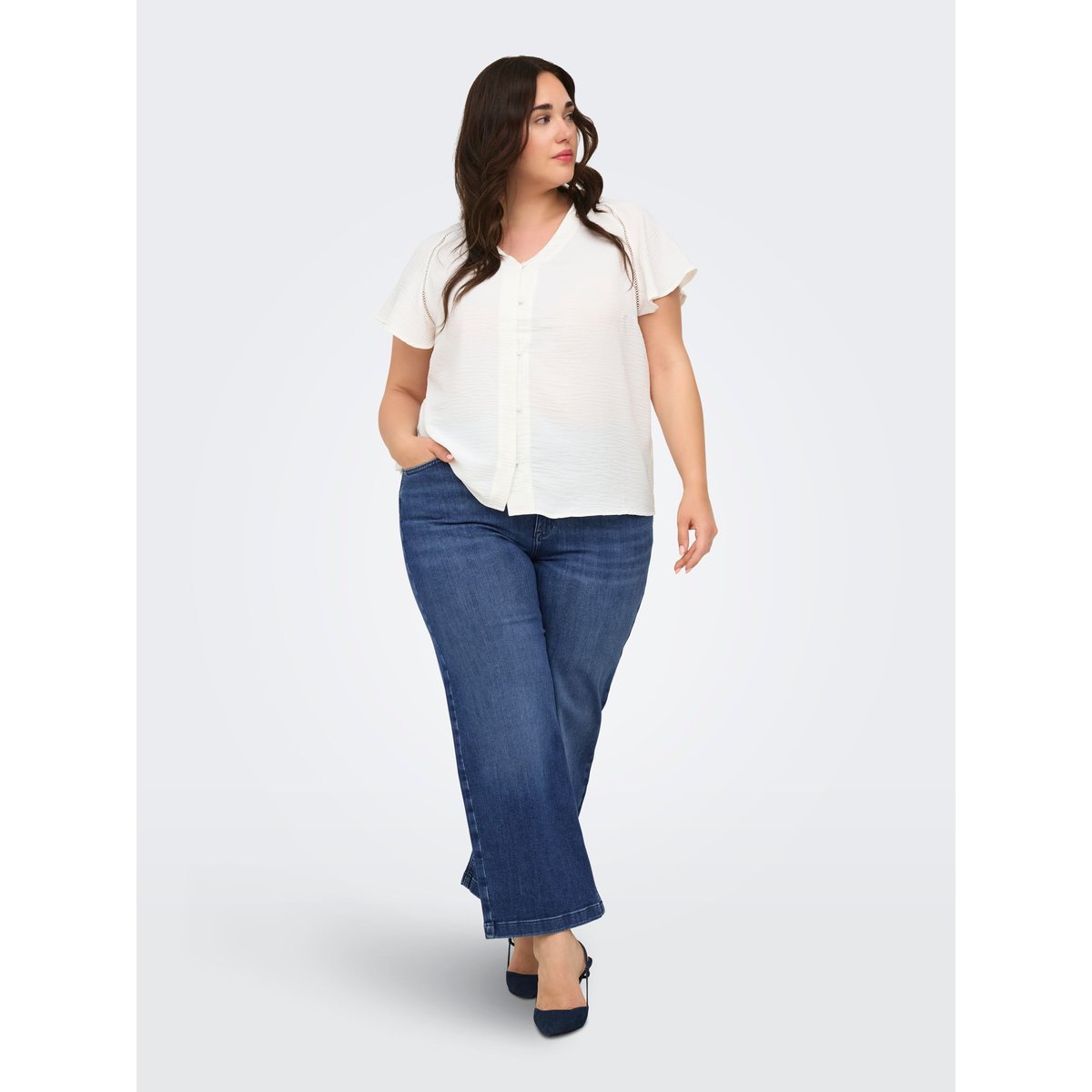 Jean À Jambe Large medium blue denim, ONLY CARMAKOMA