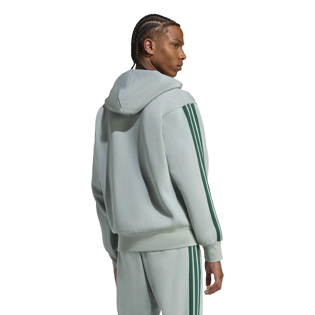 Sweat zippé à capuche Essentiel 3 bandes sauge, ADIDAS SPORTSWEAR