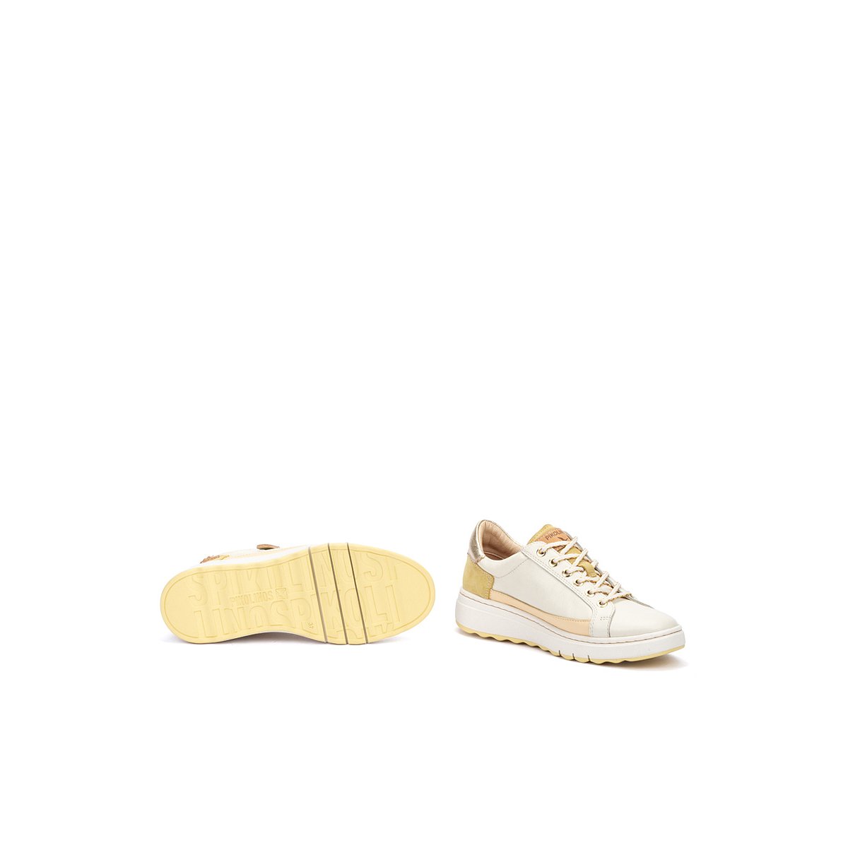 Baskets cuir Arenas nata-lemon, PIKOLINOS