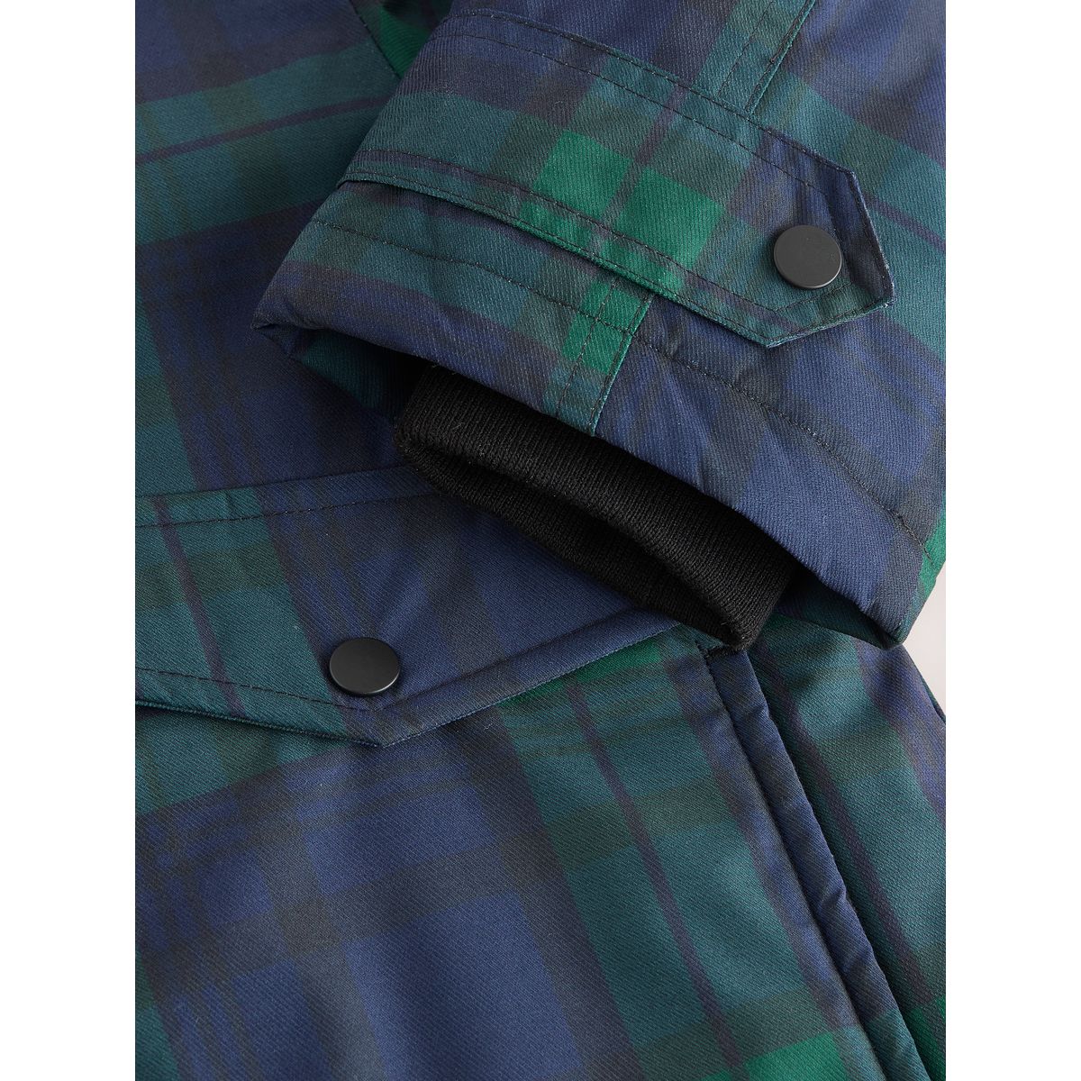 Barn jacket imperméable carreaux bleu marine/vert, NEXT