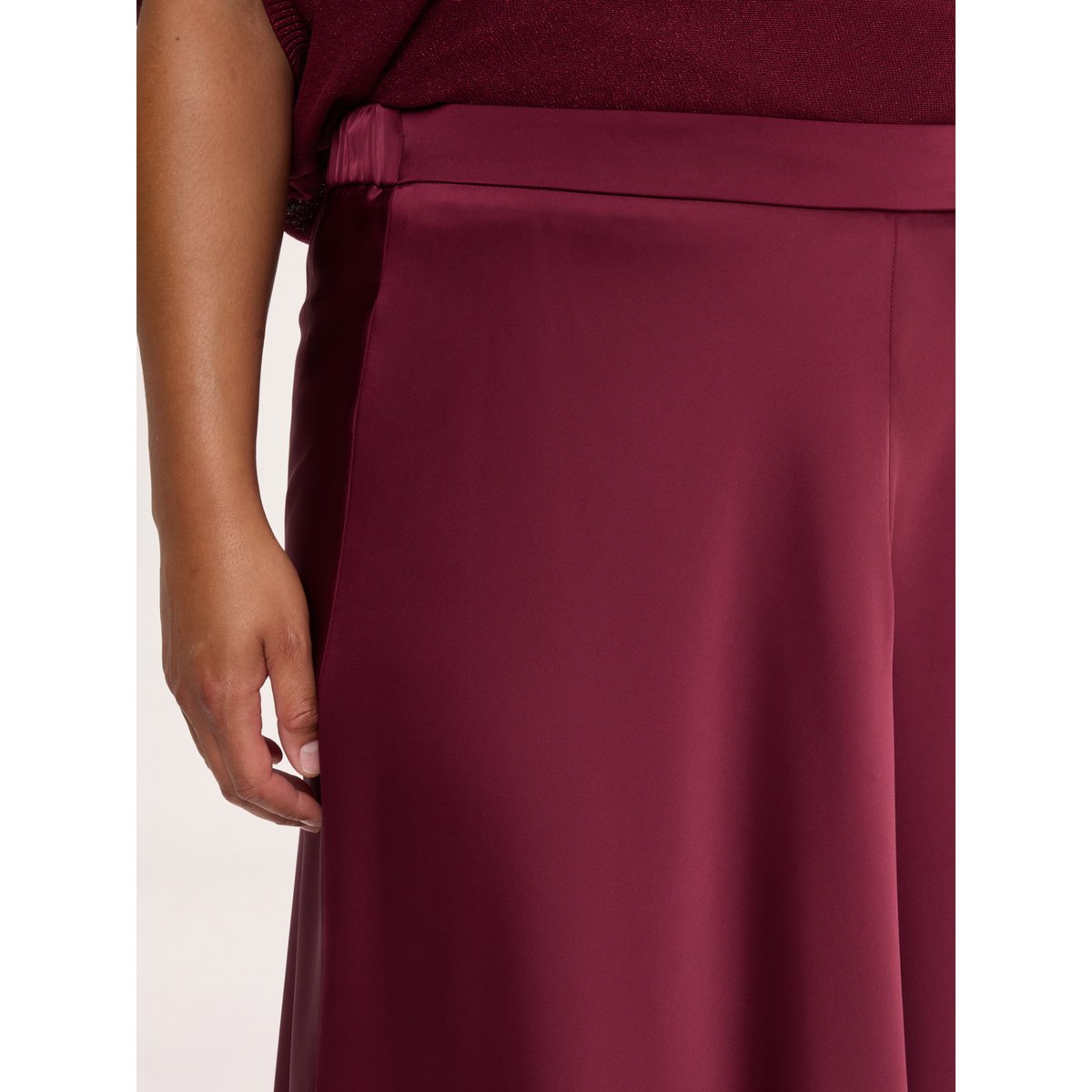 Jupe stretch ligne A burgundy, FIORELLA RUBINO