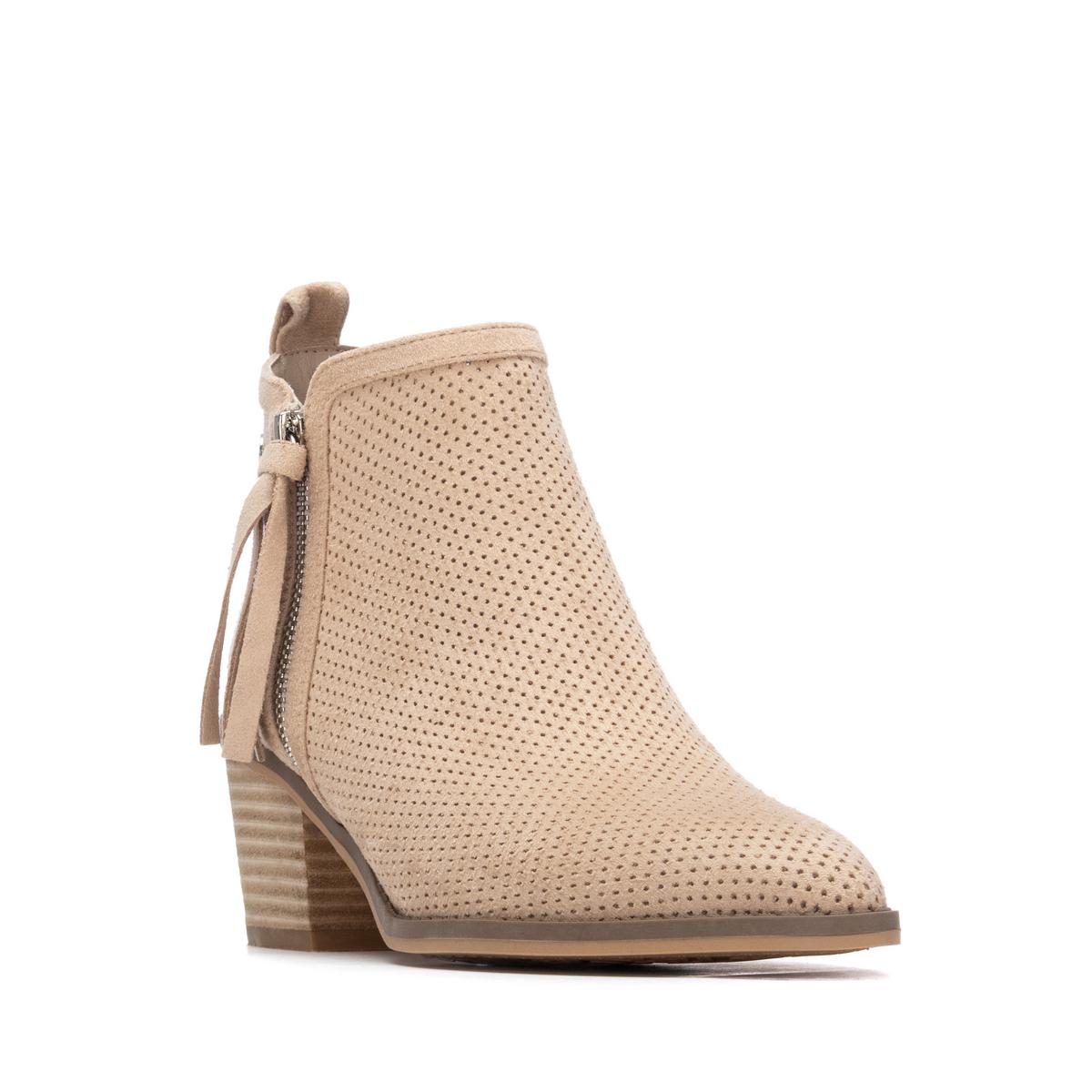 Bottine Talon Décontractée Fermeture éclair beige, REFRESH