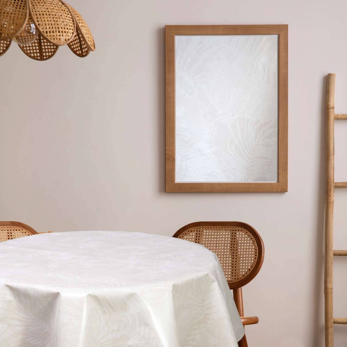 Nappe en toile cirée ronde VITALI beige, TOILINUX