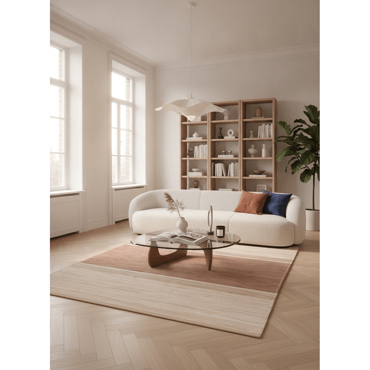 Tapis design en jute tissé main CIGALE brun naturel, AFK LIVING