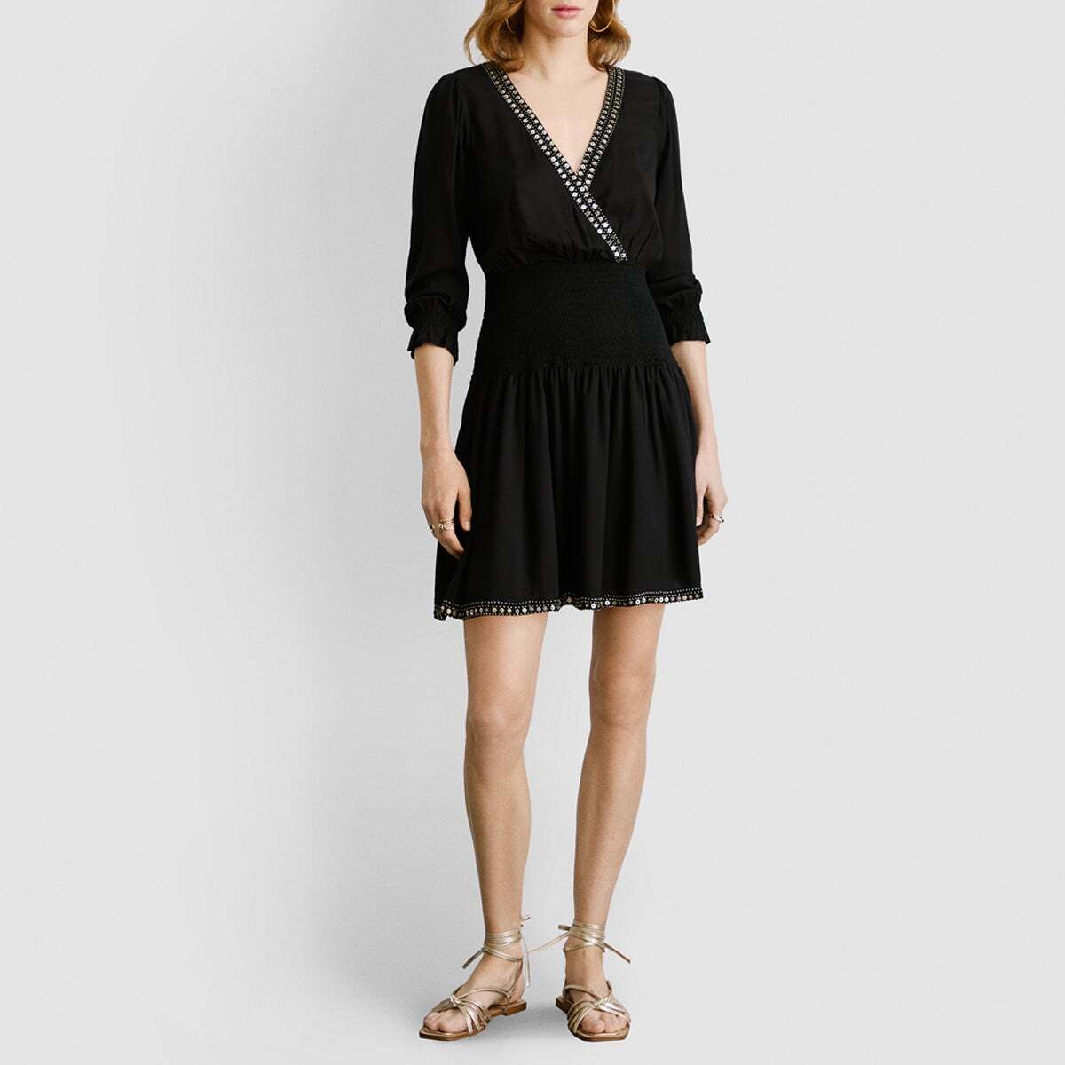 Robe Courte Avec Taille Froncée noir, PEPE JEANS