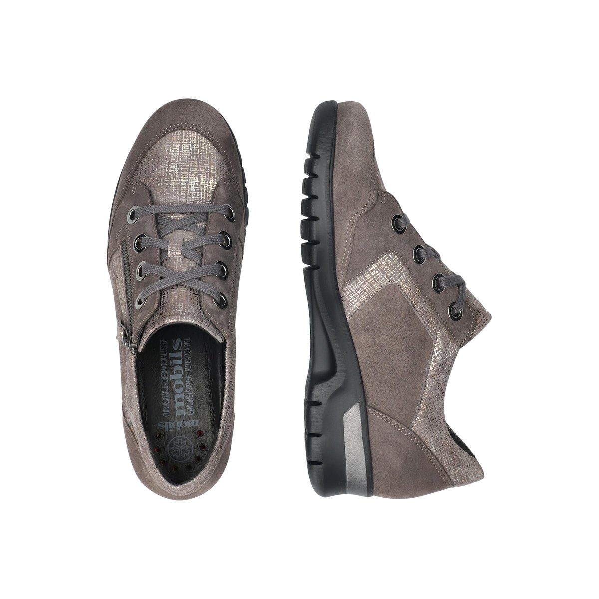 Baskets en cuir MONIKA taupe foncé 5140, MEPHISTO