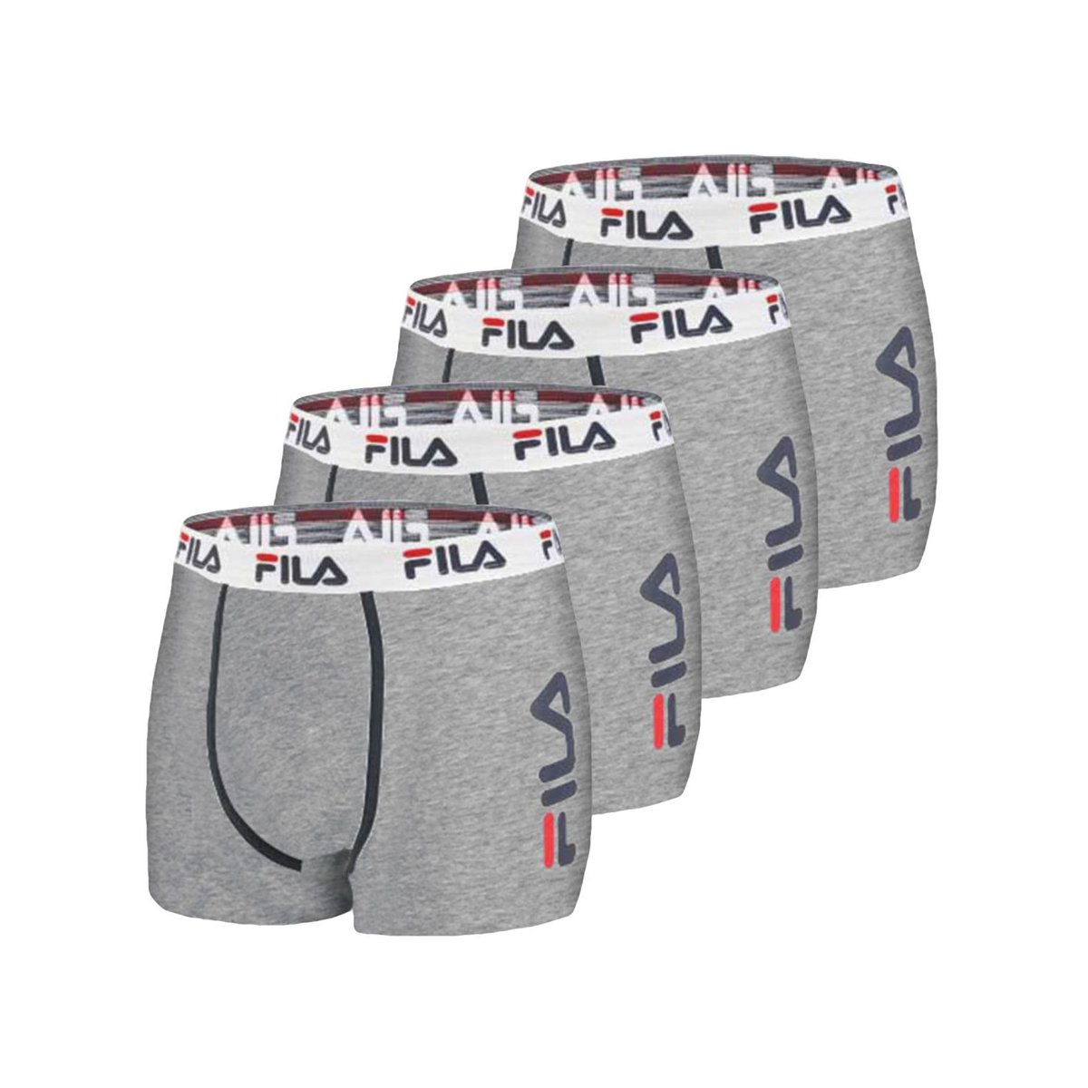 Lot De 4 Boxers Coton Uni Fu5040 gris clair, FILA