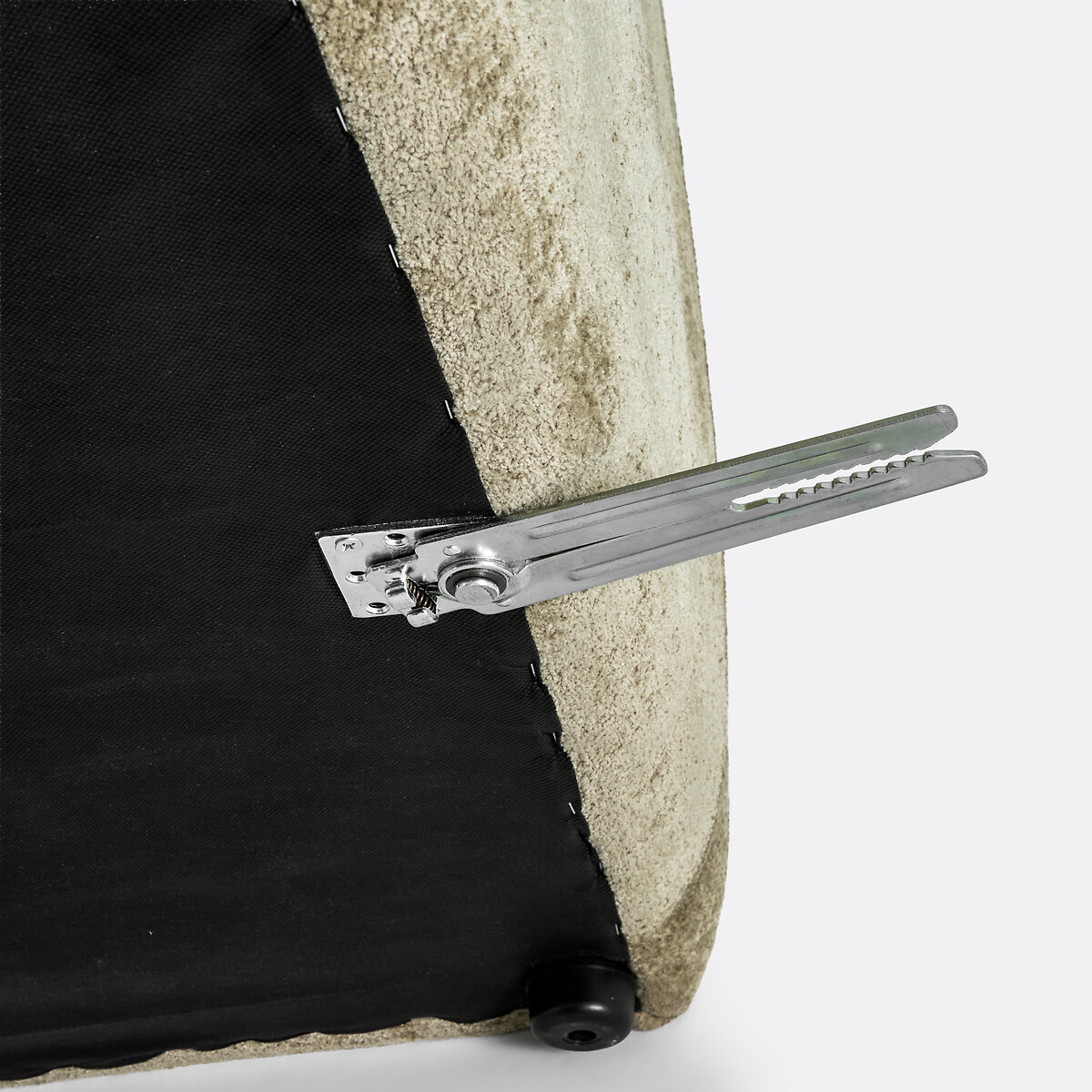 Canapé modulable, d'angle droit, avec méridienne, en chenille épaisse, AMAD vert sauge, LA REDOUTE INTERIEURS