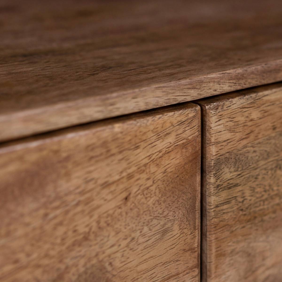 Bureau en bois de manguier VIRELYA bois clair, MADE IN MEUBLES