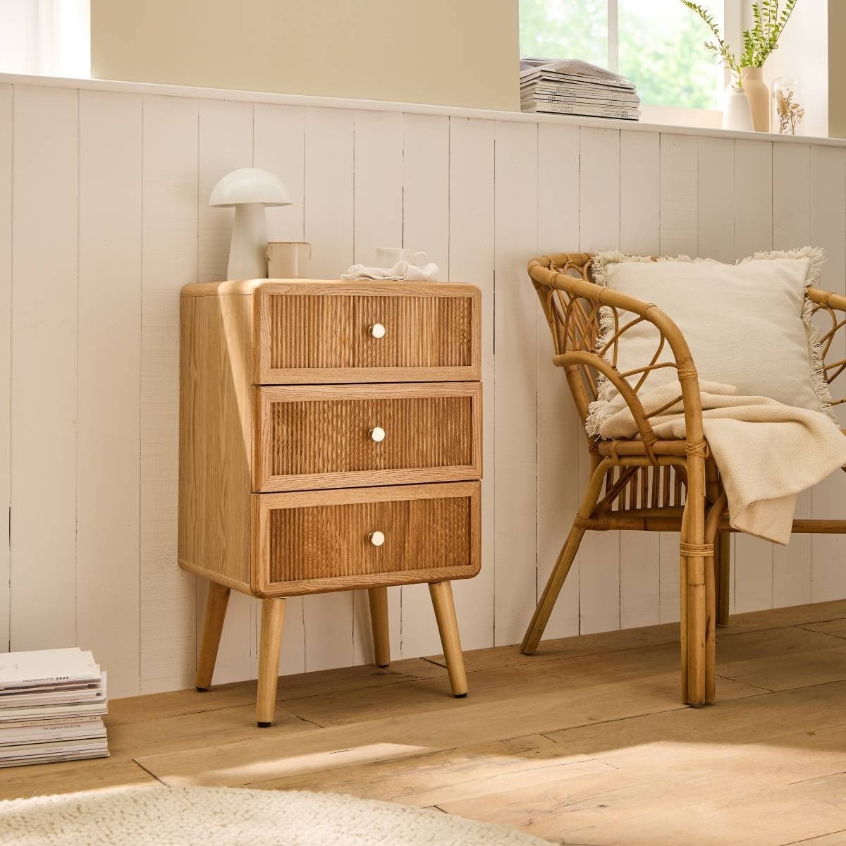 Chevet 3 tiroirs - AVA bois clair, CALICOSY