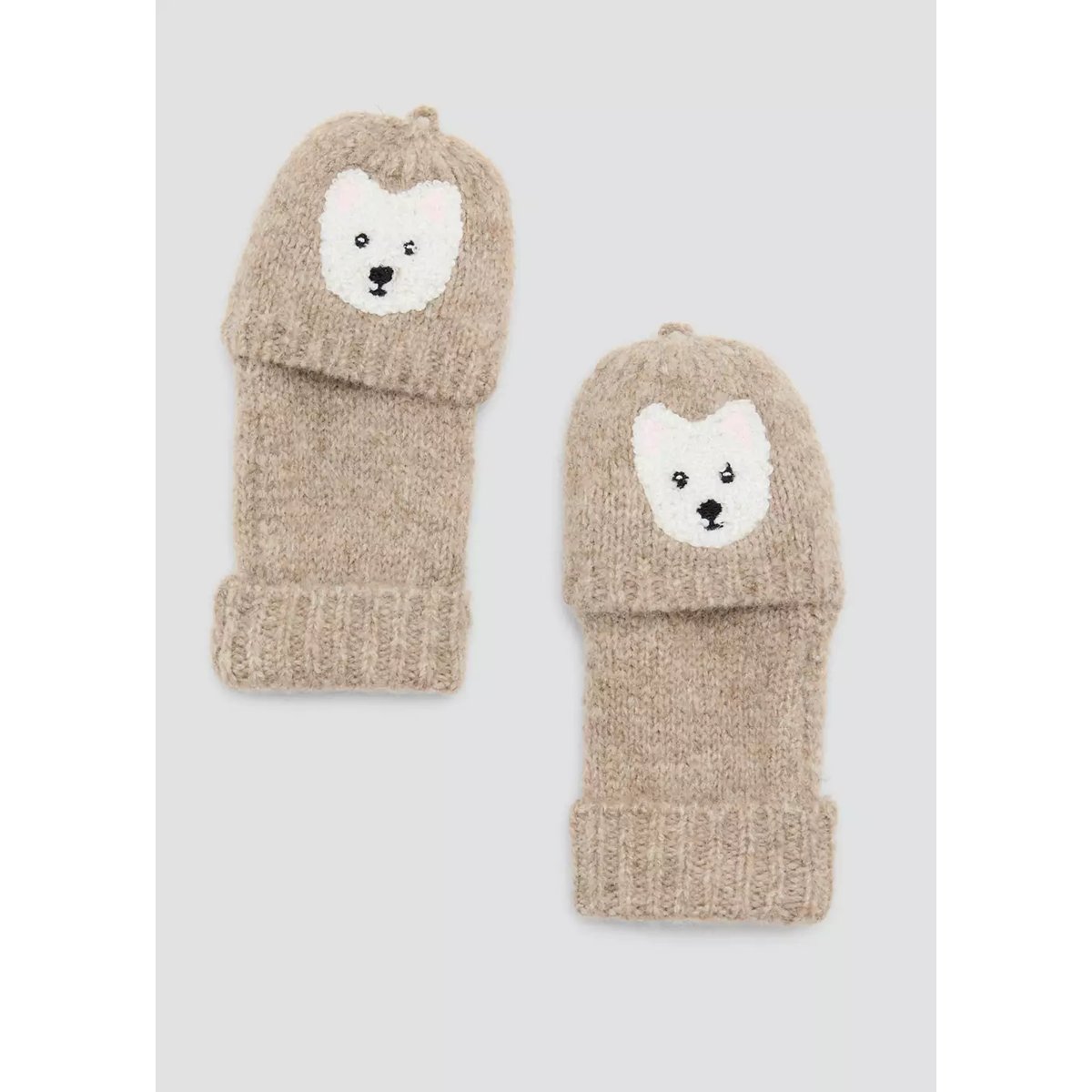Gants en maille petit chien sable, MANGO BABY
